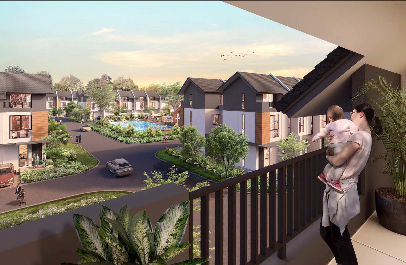 BALKON_Chelia_aa Chelia Residence — Modern Tropical View Danau di Summarecon Crown Gading